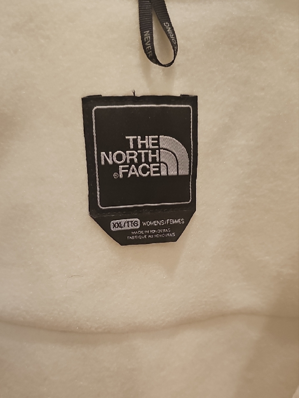 The North Face Denali White Fleece Jacket with Coral Pink Trim NWT - Picture 11 of 13
